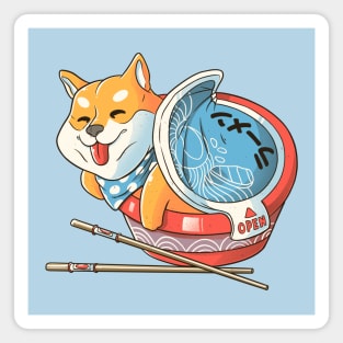 Shiba Dog Ramen Japanese Manga Blue Magnet